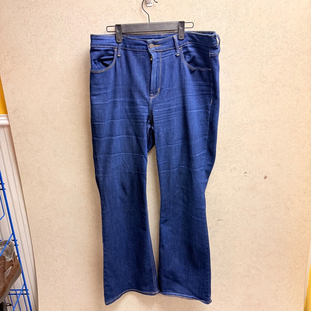 Old Navy12 Womens High-Rise Flare Leg Dark Wash Blue Stretch Boho Casual Jeans